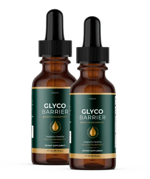 GlycoBarrier blood sugar support liquid drops, two-bottle pack