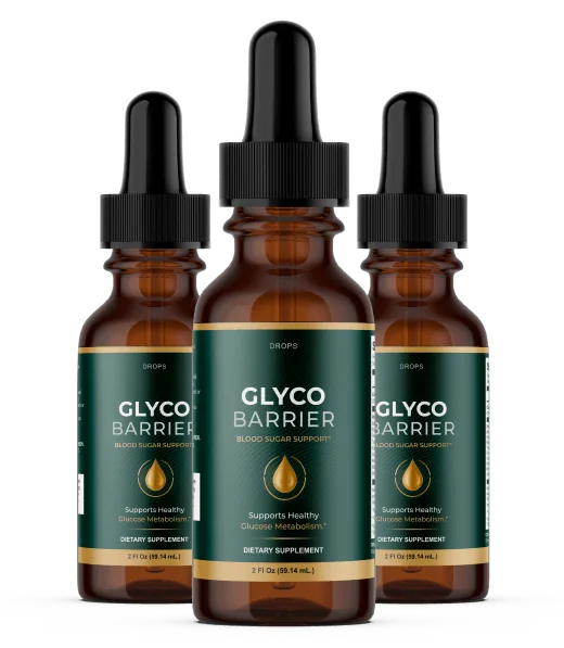 GlycoBarrier blood sugar support drops three-bottle pack
